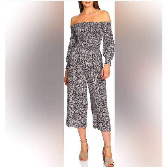1. State Off The Shoulder Wildflower Smocked Jumpsuit New With Tags - Picture 1 of 5